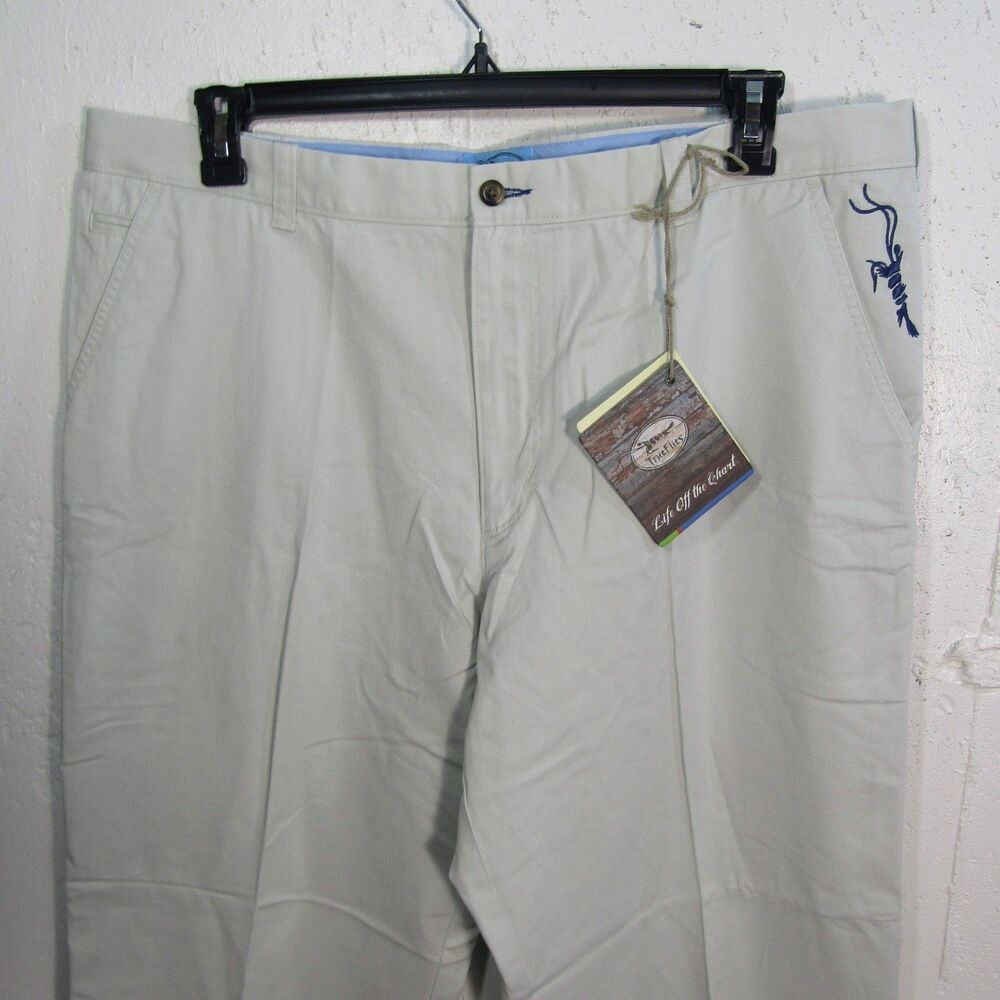 True Flies Manasota Chino Pants Men's Size 42x30 NEW $89 Bonefish Tan Khaki NWT